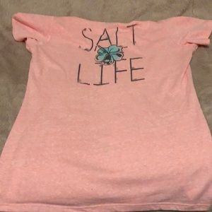 Salt life v neck tee